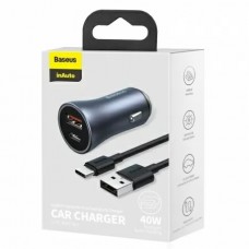 Автомобильное ЗУ Baseus Golden Contactor Pro Dual Quick Charger Car Charger 40W + кабель USB - Type-C 1m (TZCCJD-0G)