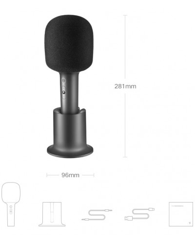 Беспроводной микрофон для вокала и караоке Xiaomi Mijia KTV (XMKGMKF01YM, серый)