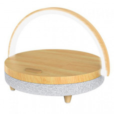 Колонка с функцией беспроводной зарядки EZVALO Wireless Charger Music Lamp (деревянный цвет)