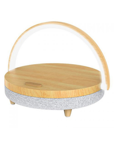 Колонка с функцией беспроводной зарядки EZVALO Wireless Charger Music Lamp (деревянный цвет)