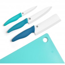 Набор ножей c разделочной доской Xiaomi Huohou Ceramic Knife Chopping Block Kit (HU0020, бирюзовый)