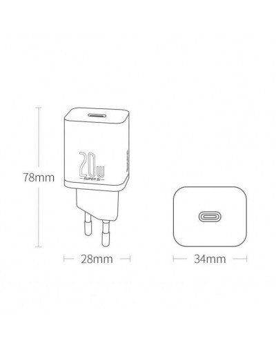 Сетевое ЗУ Baseus Speed Mini QC Quick Charger 1C 20W (чёрный) (CCSUP-B01)