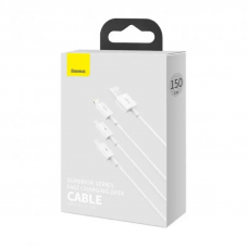 Мультифункциональный кабель Baseus 3в1 Fast Charging Cable (белый)